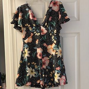 ZARA Floral Polka Dot Romper